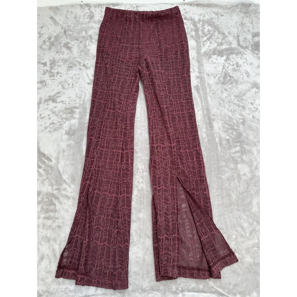 Free People Pants All Day Lace Floral Flare Women's‎ Size Small Rose Short Lined
